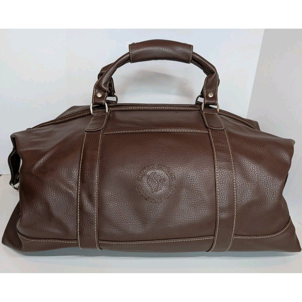 Barrington Captains Duffel Bag Brown Vegan Leather Silver Creek Country Club